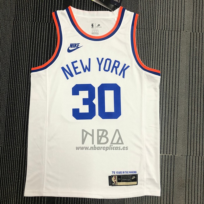 Camiseta New York Knicks Julius Randle NO 30 75th Anniversary Blanco